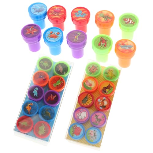 Toyvian 30-Teiliges Set Cartoon-Stempel Partyartikel für Tintenstempel für Die Book Stamp weihnachtsdeko Kinderstampfer Weihnachtsstempel für Plastik von Toyvian