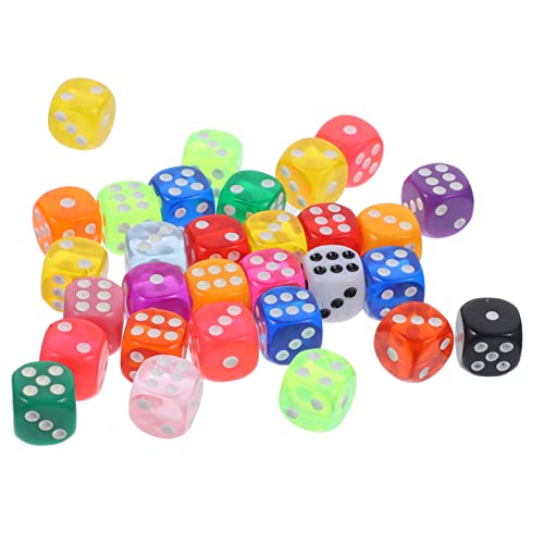 Toyvian 30St Würfel aus Harz farbwürfel Colour Cube spielewürfel Spielzeugwürfel brettspiel zubehör pädagogisches Würfelspielzeug Trinkspielwürfel Würfelspielzeug für Spiel Würfel von Toyvian