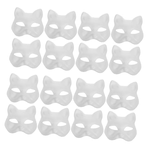 Toyvian 30Stücke DIY Katzenmasken Unbemalte Papiermasken für Kreative Bastelideen für Karneval Halloween und Partys Fördert Kreativität und Handwerksgeschick von Toyvian
