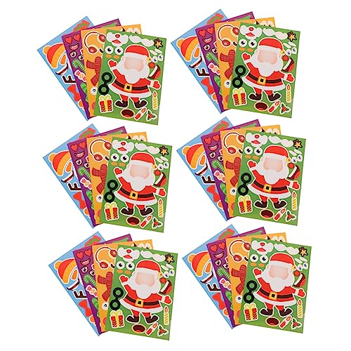 Toyvian 32 Blatt Puzzle-Aufkleber Für Kindergeschenk Cartoon-weihnachtsaufkleber Party- -Aufkleber Weihnachtspuzzle-Aufkleber Weihnachtsspielzeug Elch Aufkleber von Toyvian
