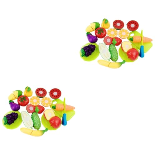 Toyvian 32 STK Fruchtspielzeug geschirrset kinderküche Kitchen Set for Simulation Spielzeug Kinder küchenutensilien Spielzeuge Früchte schneiden Kochspielset Obst Spielzeugset von Toyvian