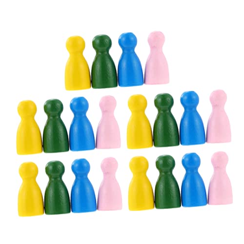 Toyvian 32 Stück Fliegende Schachfiguren Tischzubehör Mini-Schachbrett Zubehör Für Brettspiele Tischmarker Für Bauern Spielset-zubehör Lernspielzeug Komponenten Dame Hölzern Holz von Toyvian