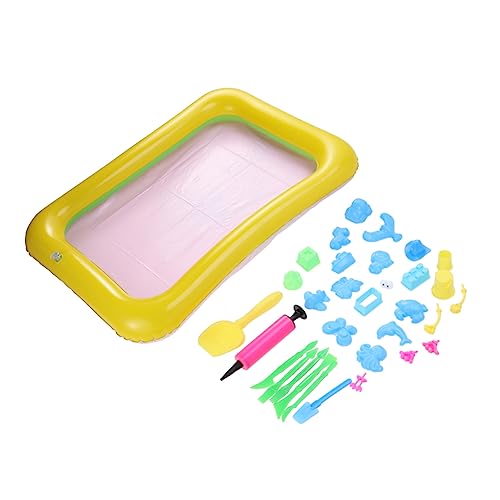 Toyvian 33stücke Teiliges Spielsand-Spielzeug-Set Mit Sandformen Für Junge Mädchen Inklusive Aufblasbarem Sandkasten Pumpen-Set Burgenformen Und Zubehör Zufällige Farben von Toyvian