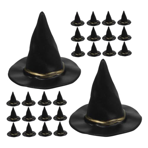 Toyvian 36 Stück Halloween-dekoration Party-deko-hüte Hexenhüte Für Puppen Mini-zylinder Miniaturkünstlern -zaubererhüte Mini-halloween-hüte Hexenhut Schwarz Plastik von Toyvian