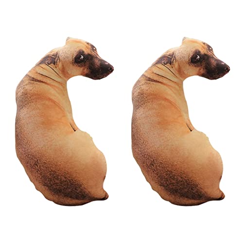 Toyvian 3D- Hund Geformt 2Pcs 3D Hundekissen Hund Plüschkissen Tierplüschkissen Werfen Kissen Weich von Toyvian