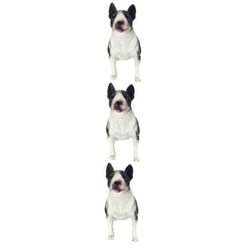 Toyvian 3St Bullterrier-Simulation Kommode Schlafzimmer Lernspielzeug für Vorschulkinder Ornament Modelle Bullterrier-Figur kognitives Modell des Hundes der Hund Dekorationen Geschenk von Toyvian