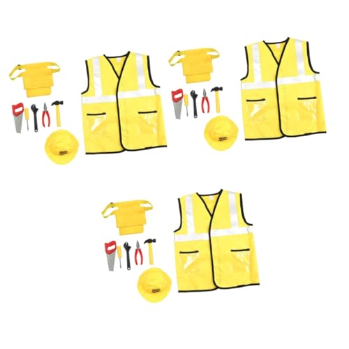Toyvian 3St Kinderkostüme Kinderhammer Arbeiterkostüm für Kinder Flapper-Zubehör Kinderkleidung Cosplay-Engineering-Kleidung Arbeiter-Outfits Pilot einstellen Krankenschwester von Toyvian