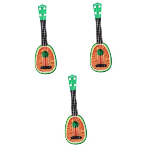 Toyvian 3St Mini-Obstinstrumente Kinderspielzeug Kleinkind Gitarre Ukulele Spielzeug für Kleinkinder Kleinkindspielzeug Bassgitarre Obst Gitarre Gitarrenspielzeug Puzzle Musikinstrument von Toyvian