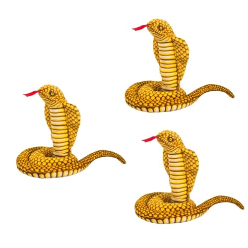 Toyvian 3St Plüschtier Gruselfilm Schlange Plüsch Spielzeug Modelle Plüschschlangendekor Streichschlangenmodell künstlich schmücken Kobra Requisiten falsche Schlange von Toyvian