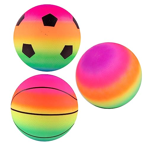 Toyvian Regenbogen-hüpfset 3er-Pack Basketball-Spielzeug Weich Für Kleinkinder Pädagogisches Spielzeug Für Aktivitäten von Toyvian