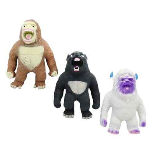 Toyvian 3St Spielzeug kneifen Affen-Stretch-Gorilla-Spielzeug Quetschspielzeug Bürodekoration Spielzeuge Dekompressionsspielzeug zur Druckentlastung interessantes Spielzeug elastisch TPR von Toyvian