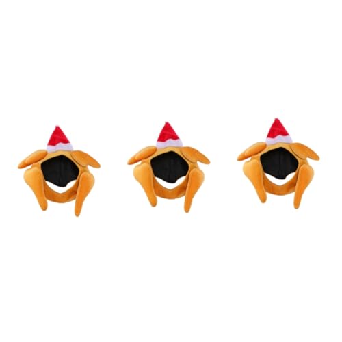 Toyvian 3St Weihnachtsfeier Kostüm tiermütze weihnachtsdeko geschenkeidee festival hüte Hühnerhüte für Erwachsene Thanksgiving-Kopfbedeckung Truthahnhut Truthahnkappe Weihnachten Kleidung von Toyvian