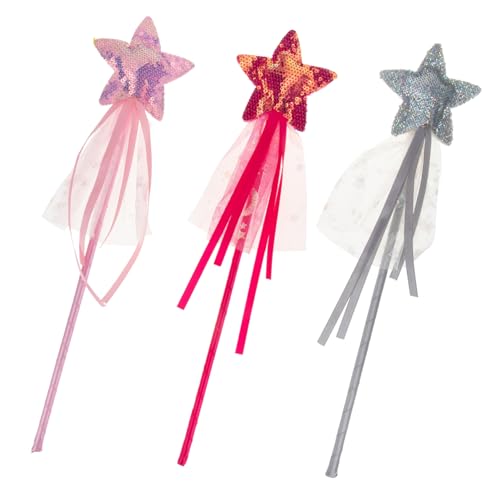 Toyvian 3St Zauberstab Partygeschenke für Kleinkinder schillernde Partydekorationen glänzender Feenstab Pop-Röhren Rave-Accessoires Stuffer Fairy Wand Glitzer-Fee-Stick Zauberstäbe Plastik von Toyvian