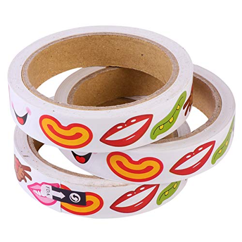 Toyvian 3Stücke Handgemachte Mundaufkleber Selbstklebende Cartoon Etiketten Für Kreative DIY Bastelprojekte Für Farbenfrohe Und Lustige Aufkleber Für Spaß Und Kreativität von Toyvian