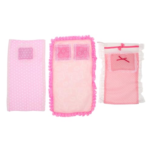 Toyvian 3er-Sets Puppenhaus-Bettwäscheset – Miniatur-Bettwäsche, Mini-Bettlaken, Kissen für Möbelmodelle im Maßstab 1:12, realistisches Schlafzimmerzubehör Toyvian 3er-Sets Puppenhaus-Bettwäscheset – Miniatur-Bettwäsche, Mini-Bettlaken, Kissen für Möbelmodelle im Maßstab 1:12, realistisches Schlafzimmerzubehör von Toyvian