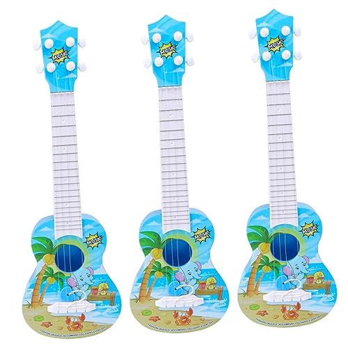 Toyvian 3st Blaue Kindersimulation Cartoon Plektrum Musikspielzeug 21 Zoll Gitarre Spielzeug Für Musikinstrumente Gitarrenspielzeug Anfänger Gitarre Rayan-Spielzeug Für Kinder Mini Ukulele von Toyvian