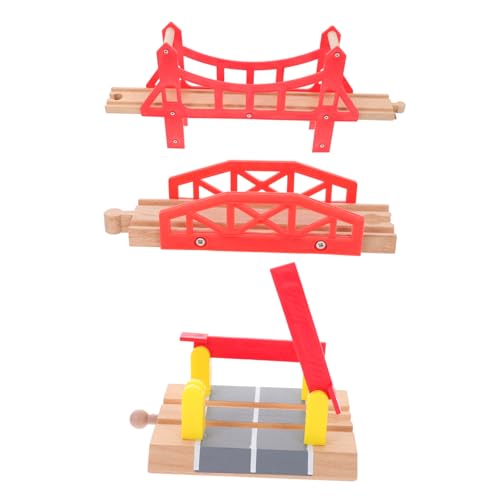 Toyvian 3st Gleisbausteine Zugbrückenmodell Überführungsbrücke Modell Spielzeug Gleisbrücke Eisenbahnschienen Spielzeug Zug Eisenbahnbrücke Gleisanlagen Kind Puzzle Hölzern von Toyvian