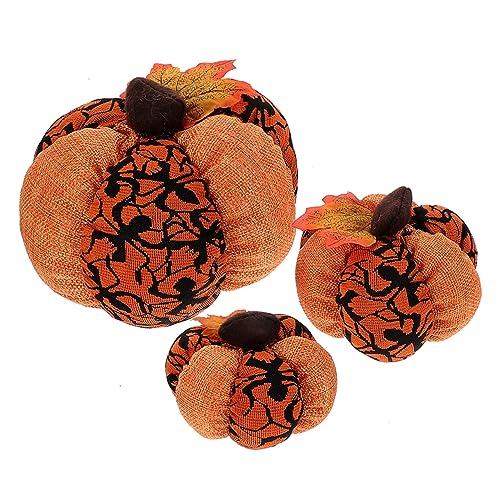 Toyvian 3st Halloween-kürbis-Fotografie-Requisiten Kürbis- Fälschung Kleine Kürbisverzierung Gefülltes Kürbiskissen Kürbisse Halloween-Foto-Requisite Halloween- Mini-kürbis Stoff von Toyvian