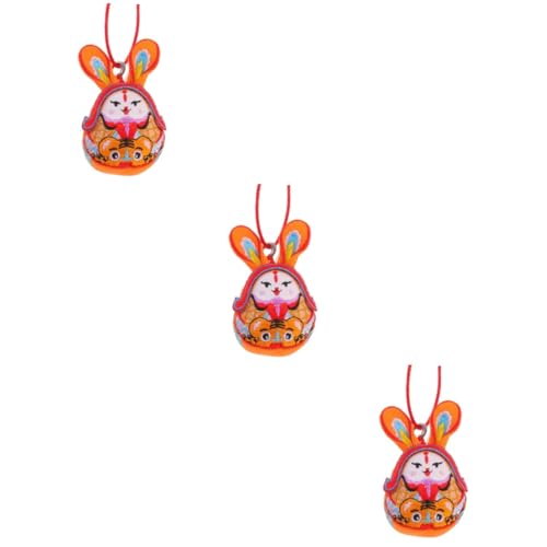 Toyvian 3st Maskottchen-Puppe Tierisches Spielzeug Ausgestopftes -plüschtier Handgemachte Geschenke Plüschpuppe Kaninchen-Maskottchen Hängende Verzierung Füllstoff Baumwolle Hase von Toyvian