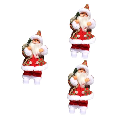 Toyvian 3st Musikalisches Weihnachtsspielzeug Weihnachtsmann Stofftier Elektrische Kinder Santa Elektrisches Spielzeug Weihnachtsmann Tanzen Statuette Ohne Ältere von Toyvian