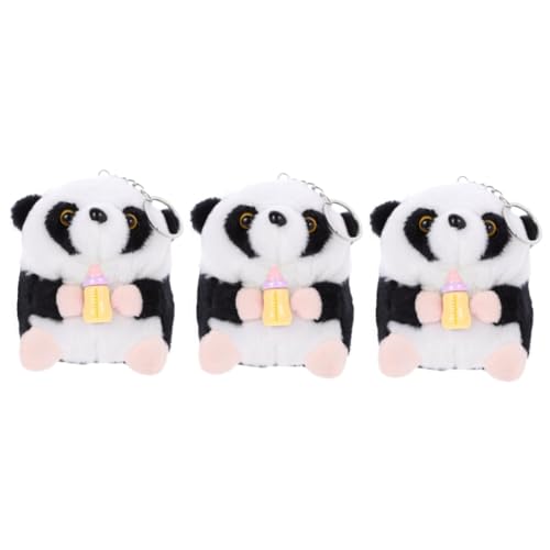 Toyvian 3st Panda-Spielzeug Tiere Schlüsselanhänger Schmücken Ausgestopftes Tier Zum Plüschtier Geschenke Für Babymädchen Gefüllter Panda Bequemes Stofftier Samt Sofa Kleine Puppe von Toyvian