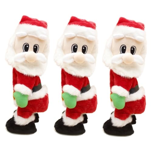 Toyvian 3st Weihnachtsmann Musikspielzeug Santa Singendes Spielzeug Twerkender Weihnachtsmann Animierter Weihnachtsmann Lustiges Weihnachtsspielzeug Elektrisch Geburtstagsgeschenk von Toyvian