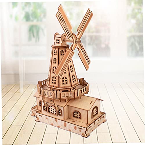 3St 3D-Windmühlen-Puzzle Spielzeug für Kinder kinderspielzeug schlüsselsafe Kinder spielzeuge Rätsel Windmühlenpuzzle aus Holz Puzzle Windmühle dreidimensional Niederlande Hölzern von Toyvian
