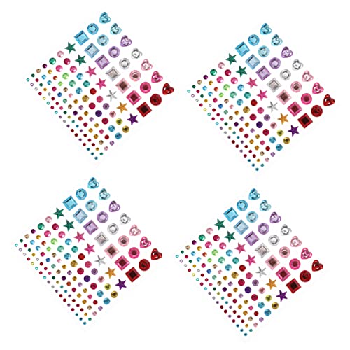 Toyvian 4 Blätter Liebe Kristall Bohrer Aufkleber Edelsteine ​​zum Basteln Strass Selber Machen Diamanten Aufkleber Kleine Edelsteinaufkleber Edelsteine ​​Aufkleber Kristall-epoxy Colorful von Toyvian