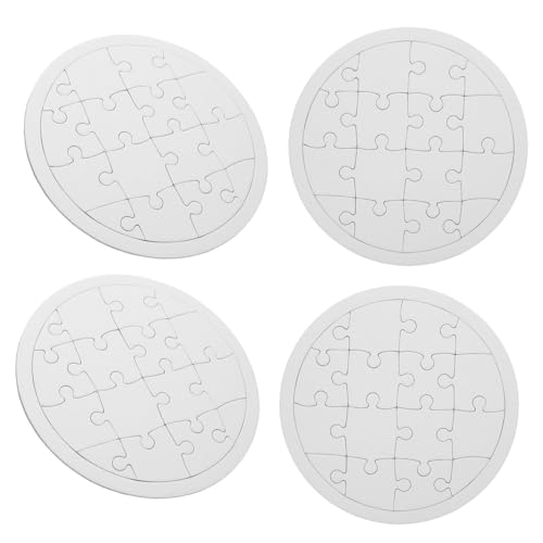 Toyvian 4 Blätter Malpuzzle Für Blanko Kinderpuzzle Zeichenpuzzle Basteln Unfertige Bastelbedarfsartikel DIY Bastelbedarf Puzzlespielzeug DIY Puzzles DIY Bastelarbeiten Weißes von Toyvian