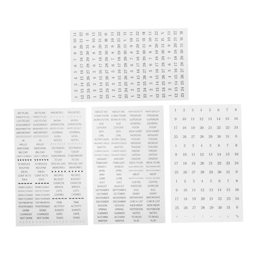 Toyvian 4 Blätter Transparente Planer Aufkleber Sets Selbstklebende DIY Kalender Sticker für Tagebuch und Terminplanung Wasserfestes Ablösbares Zubehör für Organisation und to Do Listen Toyvian 4 Blätter Transparente Planer Aufkleber Sets Selbstklebende DIY Kalender Sticker für Tagebuch und Terminplanung Wasserfestes Ablösbares Zubehör für Organisation und to Do Listen von Toyvian
