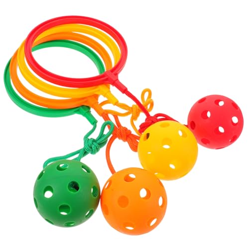Toyvian 4 Hüpfendes Ballspielzeug Springender Sprungball Springen Ball Sprunggelenkbälle Springring Für Fitnessball Für Einfuß Springen Ringball Drinnen von Toyvian