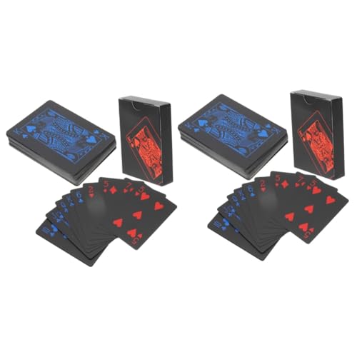 Toyvian 4 Kisten Intimitätsdeck Pokertisch Brettspielkarten Kartenspielen Tally Ho Spielkarten Campingzubehör Tischspiel Geschenk für Spiel wasserdicht Schachbrett Tischkarten Plastik von Toyvian