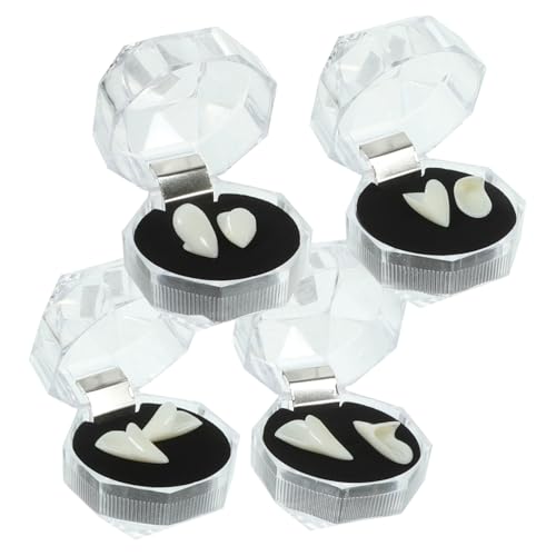 Toyvian 4 Paare Vampirprothesen Halloween Horror Cosplay Künstlich Halloween Falsch Vorübergehend Groß Erwachsene Vampirzähne Fang Dame Kostüm Cosplay-Zahn Drinnen Beängstigend Transparent von Toyvian