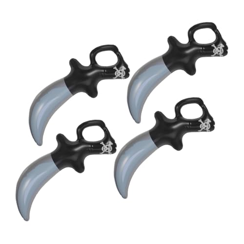 Toyvian 4 STÜCKE Teiliges Aufblasbares Piratenschwert Realistisches Piraten für Sichere Bühnenrequisiten Halloween Party Favor Kostümzubehör für Jungen und Mädchen von Toyvian
