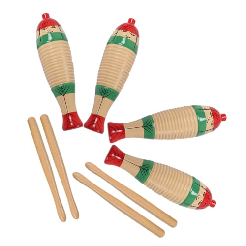 Toyvian 4 Sätze Fischspielzeug Aus Holz Rhythmus Perkussionsblock Aus Holz Percussion Instrumente Schlaginstrument Musikinstrumente Musikspielzeug Für von Toyvian