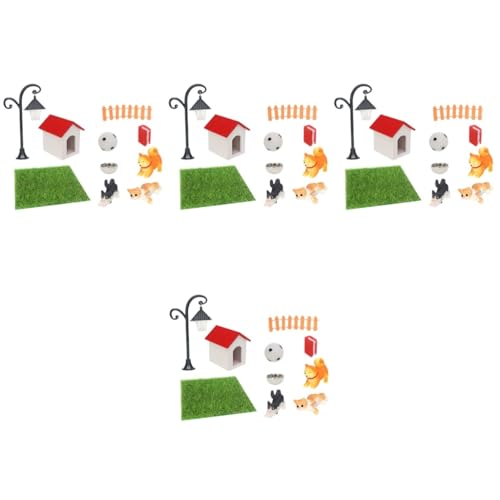 Toyvian 4 Sätze Mini-Puppenhaus-Zubehör microgreen Garden puppenhaus deko Miniaturen Miniaturspielzeug Mini-Puppenhaus-Dekor Mini-Ornamente Hündchen Kunsthandwerk Rasen Haustieranzug von Toyvian