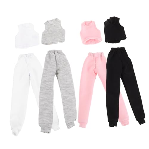 Toyvian 4 Sätze Sommeroutfit mit Sportweste und Hose Praktische Bekleidungsaccessoires für Kreatives und Rollenspiele für Puppen von Toyvian