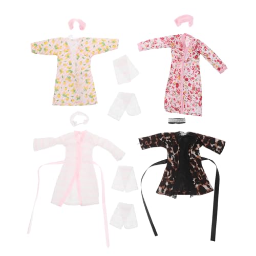 Toyvian Puppenhaus Bademantel Miniatur Set 4 Pack Nachtwäsche Puppe Zubehör Kit Toyvian Puppenhaus Bademantel Miniatur Set 4 Pack Nachtwäsche Puppe Zubehör Kit von Toyvian