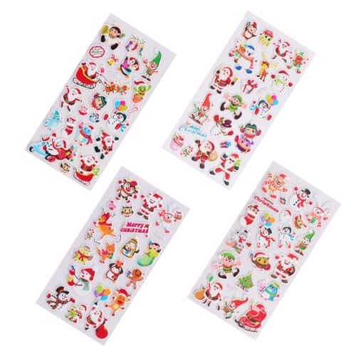 Toyvian 4 Stück 3D-Stereo-weihnachtsblasen-Aufkleber Cartoon -Aufkleber Schneemann-Aufkleber Weihnachtsmann-Aufkleber Aufkleber Geschwollene 3D-Aufkleber Schaum Toyvian 4 Stück 3D-Stereo-weihnachtsblasen-Aufkleber Cartoon -Aufkleber Schneemann-Aufkleber Weihnachtsmann-Aufkleber Aufkleber Geschwollene 3D-Aufkleber Schaum von Toyvian