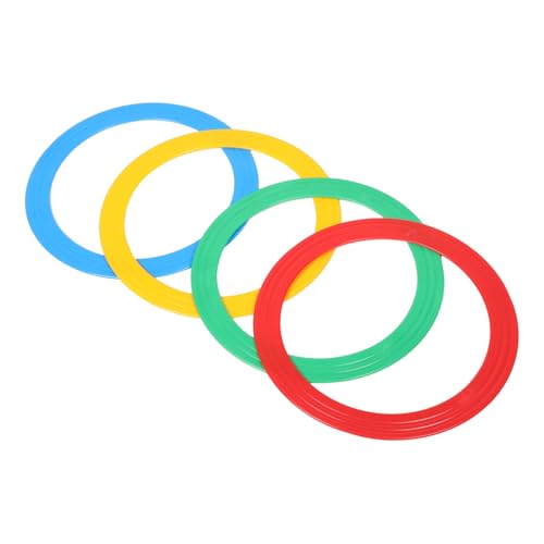 Toyvian 4 Stück Akrobatische Zirkel-Requisiten Handfertigkeit Ringe Farbenfrohe Ringe Akrobatik Requisiten Handjonglage Ringe Zirkusspielzeug Jonglierringe Jonglier-Kit Übungsringe Plastik von Toyvian