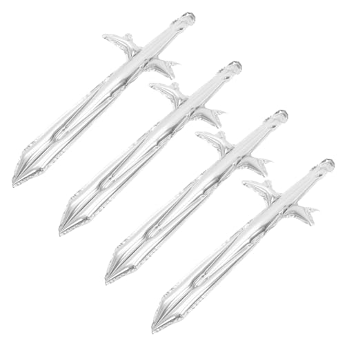 Toyvian 4 Stück Aufblasbares Für Partygeschenke Aufblasbares Kostüm Schwimmbad Piratenspiel Aufblasbare Piratenschwerter Zirkus Türbanner Silver Aluminiumfolie von Toyvian