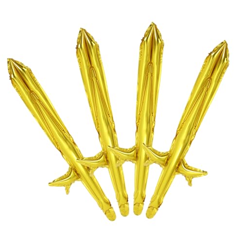 Toyvian 4 Stück Aufblasbares Für Piratenspielzeug Aufblasbare Schwerter Für Kostüm Entermesser Halloween Schaumstoffschwerter Party Säbel Aluminiumfolie Golden von Toyvian