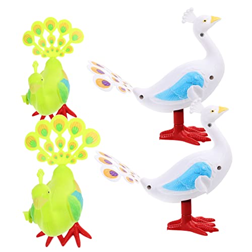 Toyvian 4 Stück Aufziehspielzeug Pfau Uhrwerkspielzeug Für Kleinkindspielzeug Für Mädchen Uhrwerk Für Zartes Kinderspielzeug Cartoon Uhrwerk Abs von Toyvian