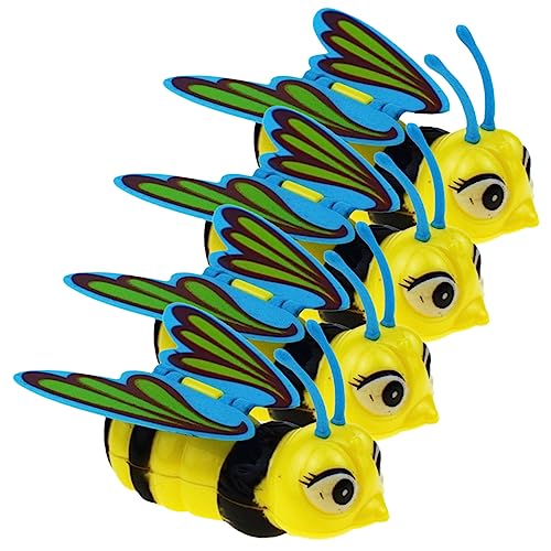 Toyvian 4 Stück Biene Skulptur Mini-Spielzeug Zum Aufziehen Vintage-Spielzeug Kawaii Bienenspielzeug Feder- Und Aufziehspielzeug Statue Süßigkeitentasche Weihnachten Kleinkind Metall von Toyvian