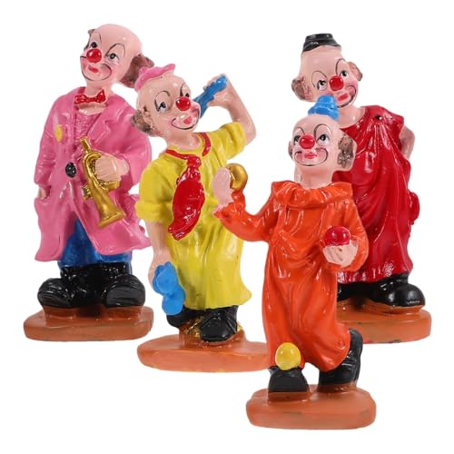 4 StüCk Zirkusclown Figuren, Harz Miniatur Clown Deko, Bunte Clown-Ornamente FüR Sandtablett, Blumentopf, Gartendekoration, ZufäLliger Stil Und Farbe Clown Ornament Modell 4 StüCk Zirkusclown Figuren, Harz Miniatur Clown Deko, Bunte Clown-Ornamente FüR Sandtablett, Blumentopf, Gartendekoration, ZufäLliger Stil Und Farbe Clown Ornament Modell von Toyvian