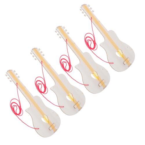 Toyvian 4 Stück DIY-Holzgitarre für Leere Gitarre Zubehör Gitarre Mini-Gitarre -Kit Gitarre Gitarre Leere Holzgitarre Gitarrenspielzeug für hölzern von Toyvian
