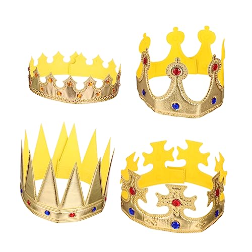 Toyvian 4 Stück Dekorative Krone Goldkronen Für Kronen-stirnband Für Goldene Krone Halloween-dekoration Für Krone Aus Kinderstoff Halloween-königskrone Stoffkrone Tuch Toyvian 4 Stück Dekorative Krone Goldkronen Für Kronen-stirnband Für Goldene Krone Halloween-dekoration Für Krone Aus Kinderstoff Halloween-königskrone Stoffkrone Tuch von Toyvian