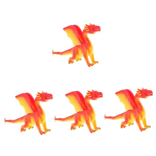 Toyvian 4 Stück Dinosaurier-Modell Puzzle-Spielzeug Realistisch Tischdekoration Desktop-Spielzeug Spielzeug Für Kleinkinder Künstlicher Dinosaurier Partyfigur Fest Kampfdrache PVC Puppe von Toyvian