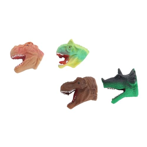 Toyvian 4 Stück Dinosaurier-handpuppe Kinderpreise Dinosaurier-Finger-Spielzeug Pädagogische Handspiele Fingerpuppe Tyrannosaurus Handpuppe Spielzeuge Kopf Eines Dinosauriers Plastik Tier von Toyvian