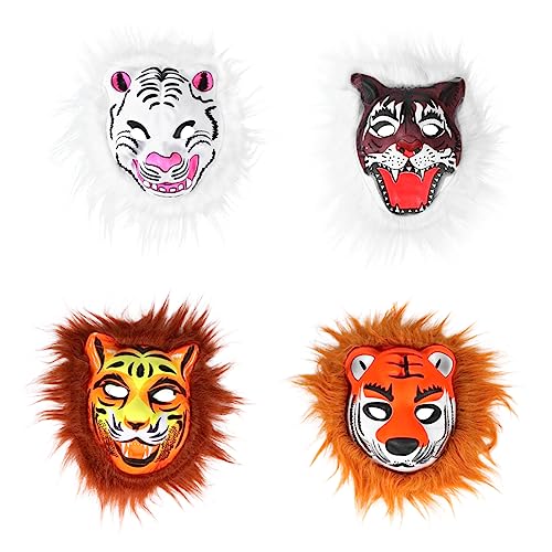 Toyvian 4 Stück EVA Plüsch Tier maske Tiger maske Cosplay-Maske Halloween-Tiermaske für Halloween-Partymasken halloween party halloween masken Tigermaske für Cosplay Unisex-Masken Toyvian 4 Stück EVA Plüsch Tier maske Tiger maske Cosplay-Maske Halloween-Tiermaske für Halloween-Partymasken halloween party halloween masken Tigermaske für Cosplay Unisex-Masken von Toyvian
